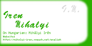 iren mihalyi business card