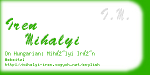 iren mihalyi business card